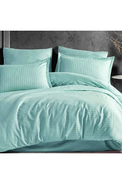 Pucioasa Thick damask bed linen 1 person, Mint