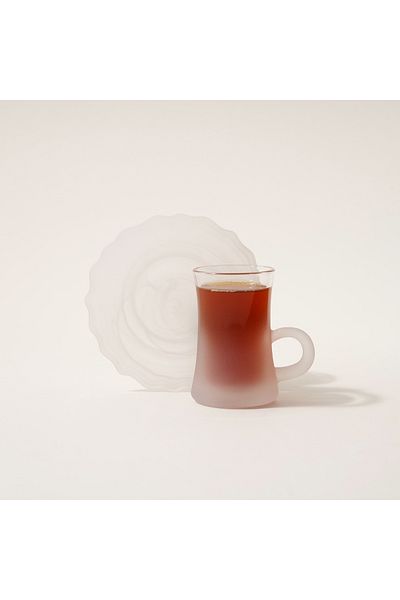 Dallaty tea set 12 pcs frosted glass white