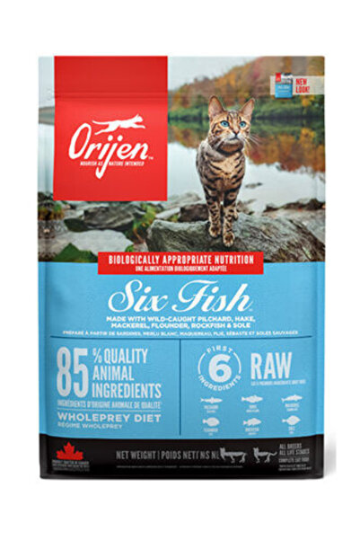 Orijen Six Fish 6 Balıklı Tahılsız Kedi Maması Tüm Irk ve Yaşam Evreleri 1,8 Kg
