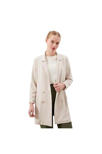 Levidor Jachetă cu două piept cu model de gură cu mâneci LVSS2251002