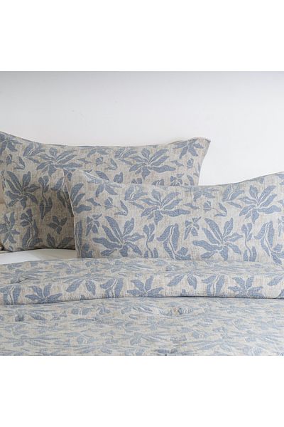 Boutique Blanche cotton jacquard 3pc king comforter set 220*240cm, blue