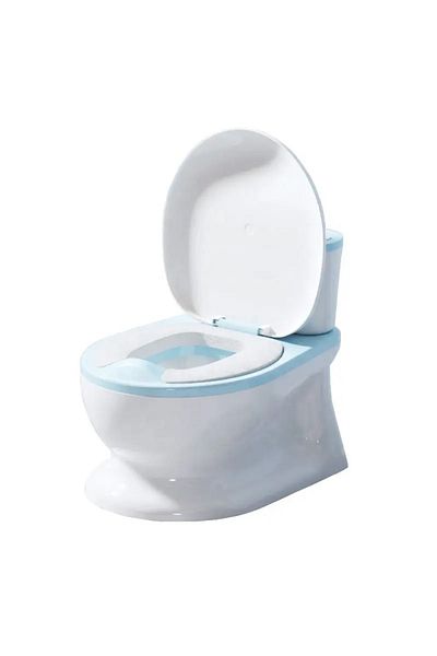 Little Mom Olita tip minitoaleta pentru copii Little Mom Blue cu sunete, colac din PVC, vas colector detasabil,
