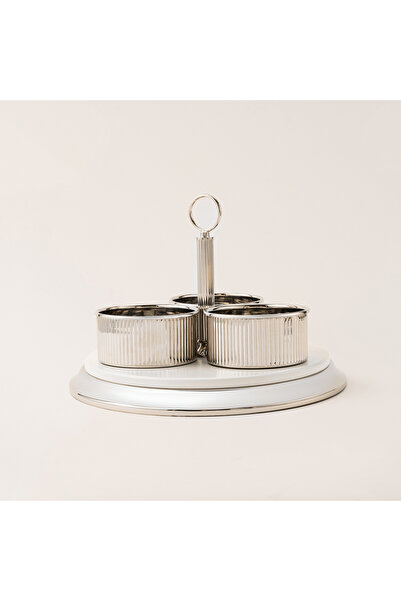 Dallaty Mawaddah silver and white steel nut bowl