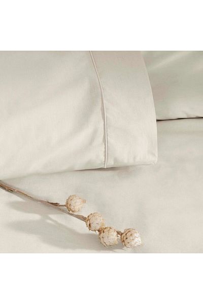 Taç Bed linen 1 person 100% cotton ranforce, duvet cover sheet 160x220cm, Tac, Queen Basic Ecru