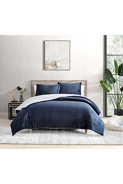 Boutique Blanche Waffle burnout flannel comforter set 220*240 cm+ 50*75 cm