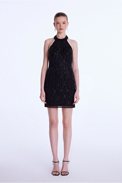 adL Night Zoom Halter Yaka Mini Elbise