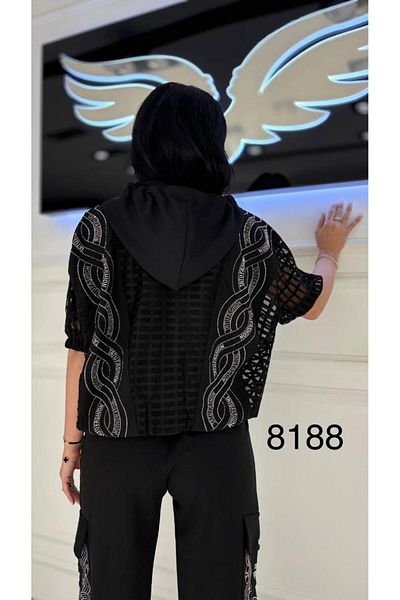 RAPAPA Women's new season style tracksuit 3 piece bottom top set 8188 black