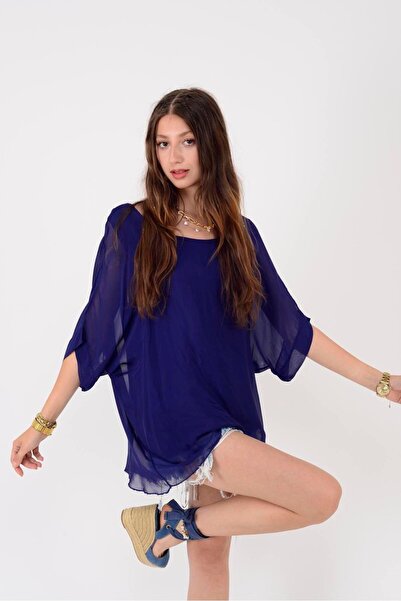 Park Moda 6061 Yarasa Kol Sırt Bağlamalı Ipek Bluz