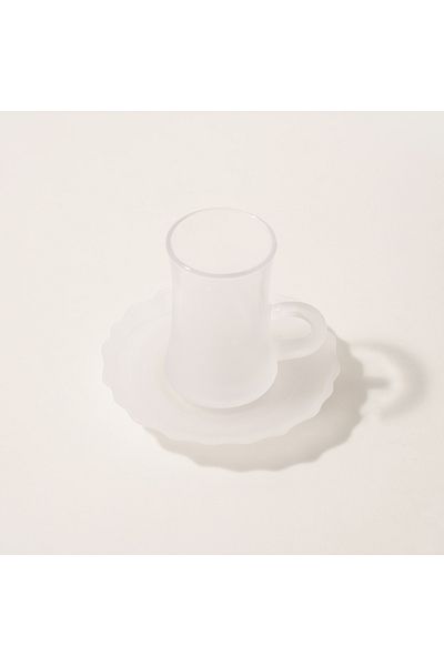 Dallaty tea set 12 pcs frosted glass white