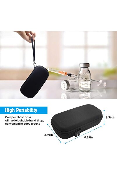 PROCASE Insulin Cooler Travel Case with 2 Ice Bags - Black