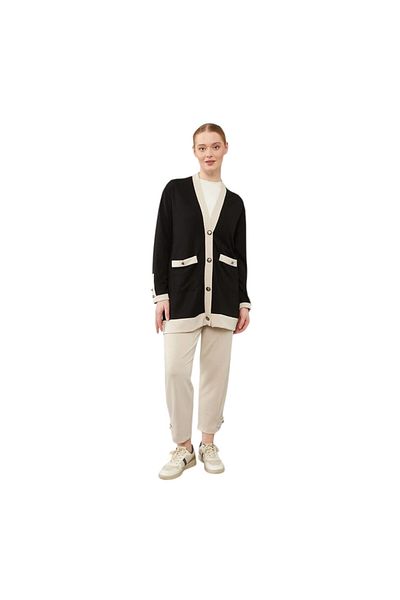 Levidor Ribbed Button Detailed Cardigan Suit