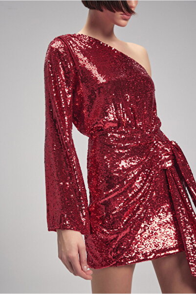 adL Mert Aslan Tek Kollu Payet Elbise