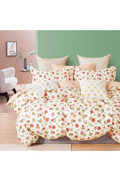 Pucioasa 100% cotton percale bed linen, 1 person, Pucioasa, PRC124