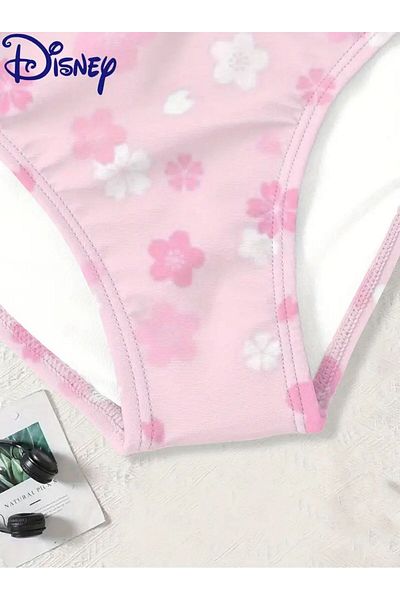 3b kids Female Child Stitch Three Piece Swimsuit Bikini Suit Pareo Summer Vacation Beach