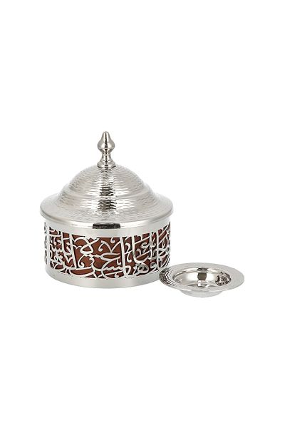 Generic Date Bowl Wood With Steel Cali Silver
