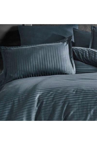 Pucioasa Thick damask bed linen 1 person, Anthracite