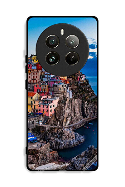 Covernex غطاء حماية لهاتف Realme 12 Pro 5G بطبعة منازل ملونة على البحر