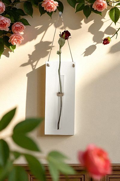 AHWALL Wooden Bohemian Themed Wall Planter 1 Piece