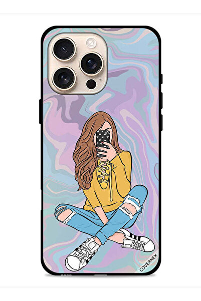 Covernex غطاء حماية لجهاز Apple iPhone 16 Pro بتصميم فتاة تلتقط صورة