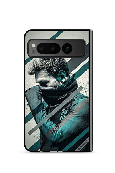 Covernex غطاء حماية لهاتف جوجل بيكسل فولد 5G بتصميم وجه ميسي المختبئ