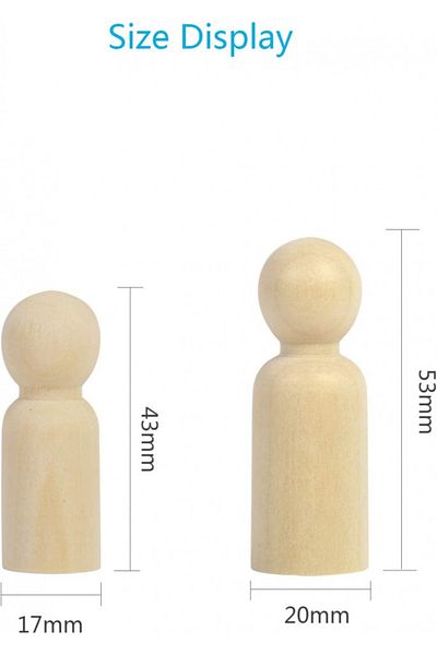 Zerhok Set of 18 unpainted decorative figurines ZERHOK, wood, , 55 mm/ 43 mm