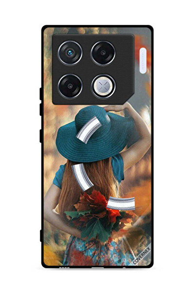 Covernex غطاء حماية لهاتف Infinix GT 20 Pro 5G بطبعة فتاة قبعة تخفي أوراق الحب