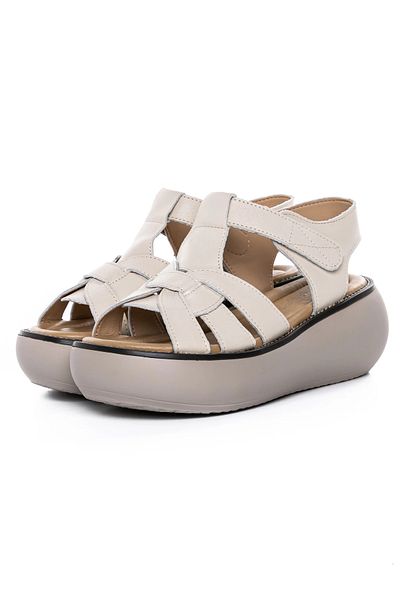 advancer Sandale Dama cu Platforma FF03 Crem |