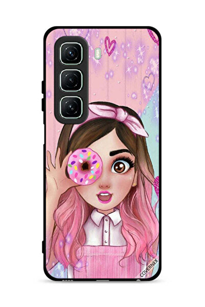 Covernex غطاء حماية لهاتف Infinix Hot 50 5G برسومات فتاة محبة للدونات