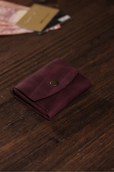 Derimoda Genuine Leather Handmade Card Holder Wallet – Minimalist Design with Cash and Card Compartments
