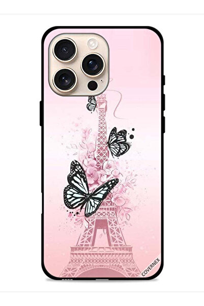 Covernex غطاء حماية لجهاز Apple iPhone 16 Pro Max بتصميم فراشات على برج إيفل