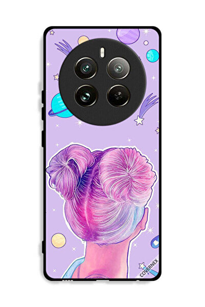 Covernex غطاء حماية لهاتف Realme 12 Pro Plus 5G بتصميم فتاة ونجوم الفضاء