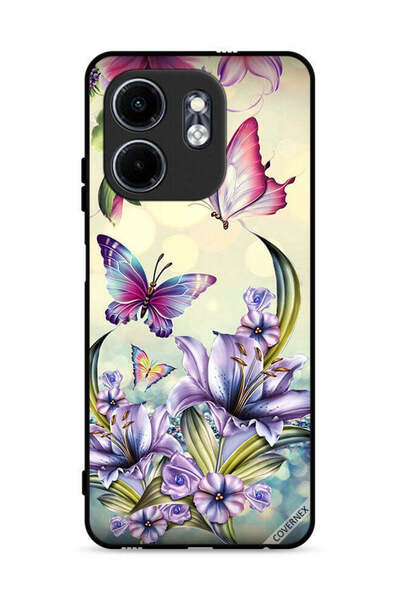 Covernex غطاء حماية لهاتف Infinix Hot 50i 4G بنقشة زهور أرجوانية وفراشات