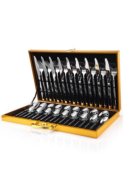 Trendy's 36-piece stainless steel cutlery set, TRENDY'S, luxury edition, chrome