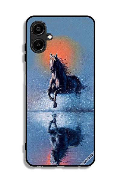 Covernex غطاء حماية لهاتف سامسونج جالاكسي F06 5G، رسم حصان يركض في الماء