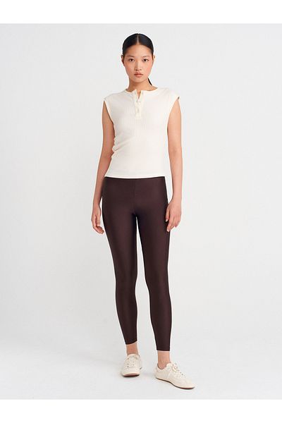 Dilvin 4001 Nylon Tights-Dark Brown