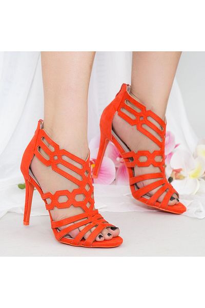 mei Women's Sandals with Thin Heel GH1965 Orange |