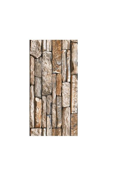 divendi-ro Set 5 x self-adhesive decorative wallpaper, washable, strong adhesive, 30x60cm, brown, stone pattern