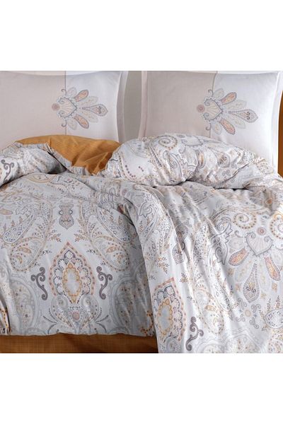Pucioasa Double bed linen made of 100% cotton, quilted sheet 200x220cm, paisley pattern, Armis