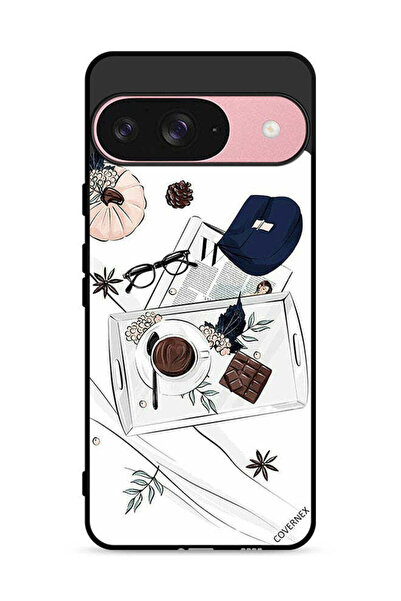 Covernex غطاء حماية لجهاز Google Pixel 9 بتصميم فن القهوة والشوكولاتة