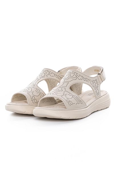 Berliner Women's Sandals with Low Sole 56686 Cream |