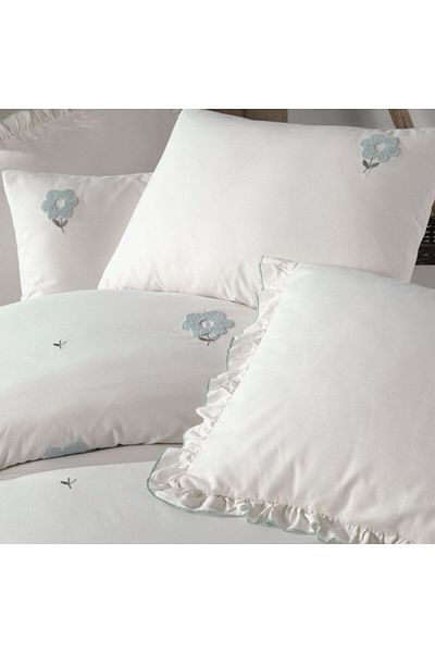 Şaheser Double bed linen with embroidery, Saheser, Florita Verde Mint