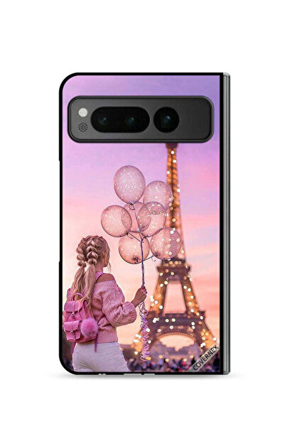 Covernex غطاء حماية لهاتف Google Pixel Fold 5G بطبعة فتاة تحمل بالونات
