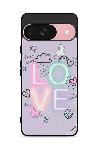 Covernex Google Pixel 9 Protective Case Cover Sweet Heart Love Unicorn