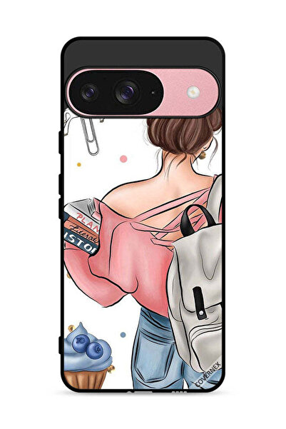 Covernex غطاء حماية لجهاز جوجل بيكسل 9 بتصميم كتب وفن يد فتاة