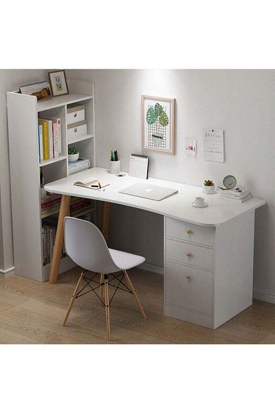 AGD Modern Multi-Functional Home Desk for Computer, Gaming, Writing and Studying with Storage Drawer