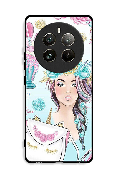 Covernex غطاء حماية لهاتف Realme 12 Pro 5G مزين برسومات رموش على الحقيبة وفتا...