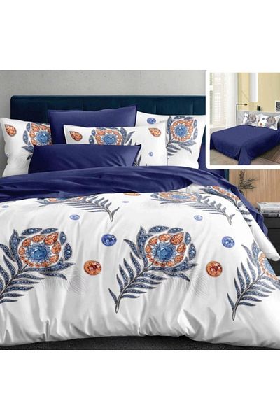 Pucioasa Double bed linen peacock feathers made of finet, set of 6 pieces