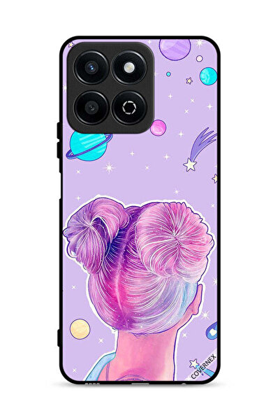 Covernex غطاء حماية لهاتف Honor Play 60 Plus 5G برسومات فتاة ونجوم الفضاء