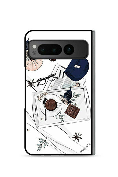 Covernex غطاء حماية لهاتف Google Pixel Fold 5G بنقشة قهوة وشوكولاتة