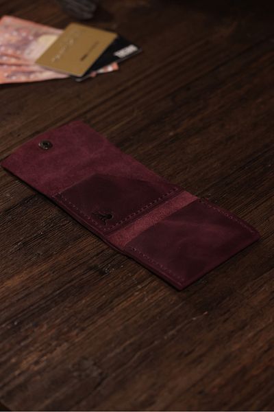 Derimoda Genuine Leather Handmade Card Holder Wallet – Minimalist Design with Cash and Card Compartments
